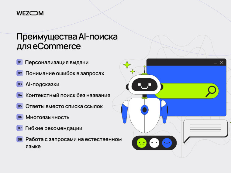 Преимущества интеллектуального поиска для eCommerce: AI-powered search, персонализация, AI-подсказки и поиск на естественном языке
