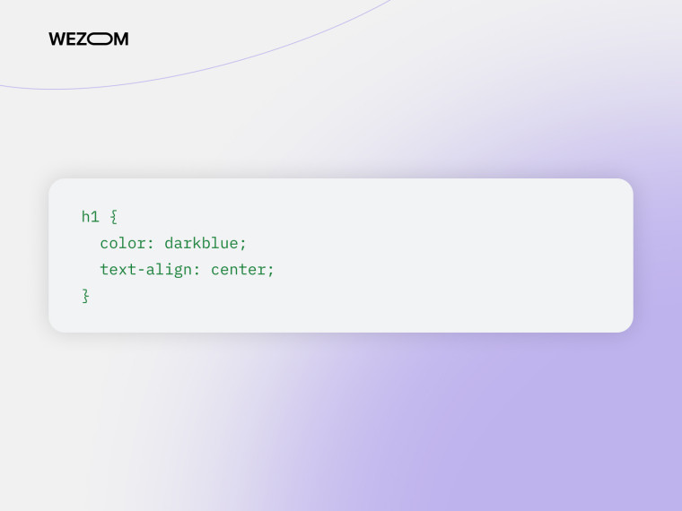 Пример CSS для стилизации элементов во фронтенде: цвет заголовка и выравнивание текста