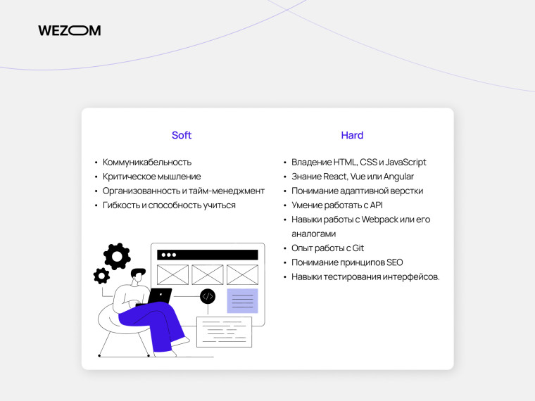 Soft и Hard навыки, необходимые frontend-разработчику: вёрстка, API, SEO, критическое мышление