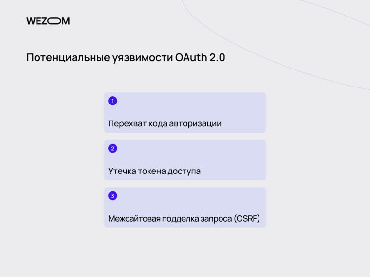 Потенциальные уязвимости OAuth 2.0: перехват кода авторизации, утечка access token, CSRF в потоках авторизации OAuth