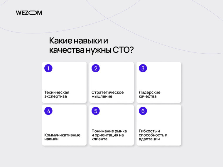 Какие навыки нужны CTO: техническая экспертиза, стратегическое мышление, лидерские качества, коммуникационные навыки, ориентация на клиента, гибкость – кто такой CTO и какие качества у технического директора