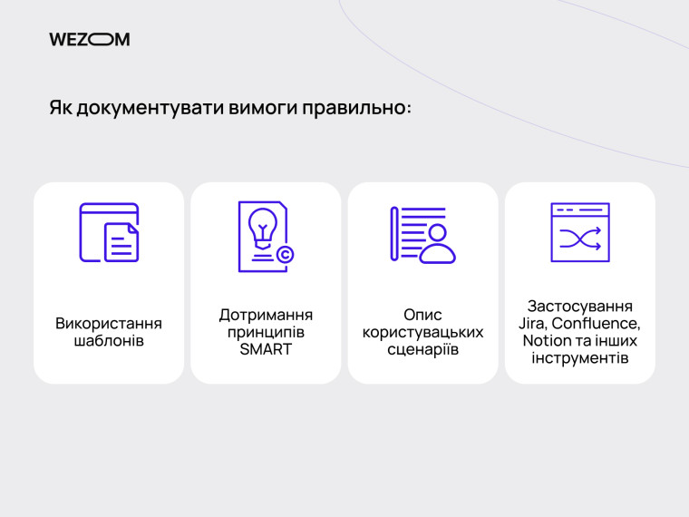 Як документувати вимоги до програмного забезпечення: шаблони, принципи SMART, сценарії користувачів, інструменти Jira, Confluence, Notion