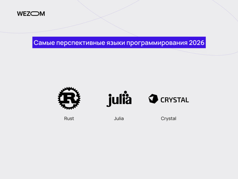 Самые перспективные языки программирования 2026 года: Rust, Julia, Crystal
