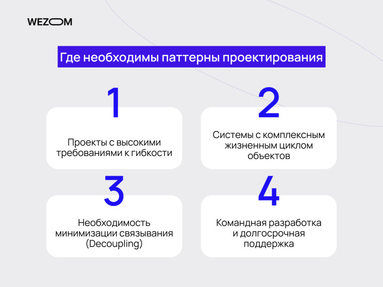 Где нужны паттерны проектирования: примеры использования шаблонов проектирования программного обеспечения в WEZOM