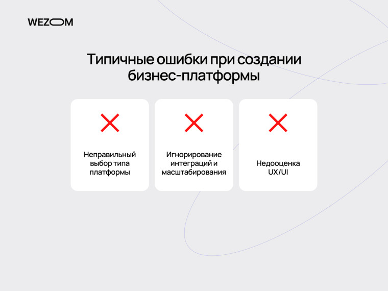 Типичные ошибки при разработке веб-платформы: неправильный выбор типа платформы, игнорирование интеграций и UX/UI