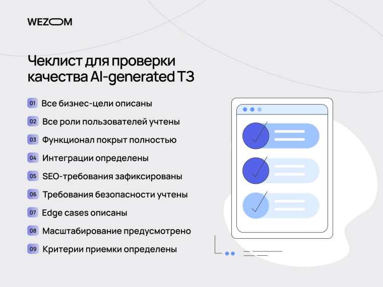 Чек-лист проверки качества технического задания для создания сайта с SEO-требованиями и критериями приемки