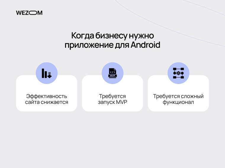 Когда бизнесу нужно создание приложения для Android: MVP, сложный функционал и падение эффективности сайта
