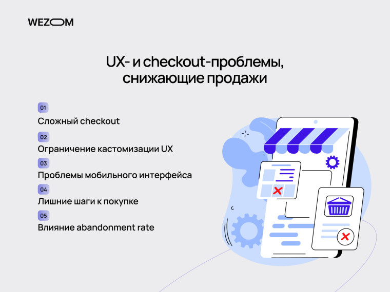 UX и checkout проблемы в saas ecommerce platform, снижающие продажи и увеличивающие abandonment rate