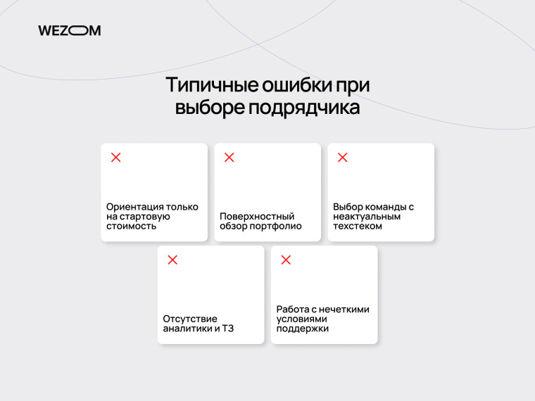 Типичные ошибки при выборе подрядчика по созданию сайтов: цена, портфолио, техстек, аналитика и поддержка