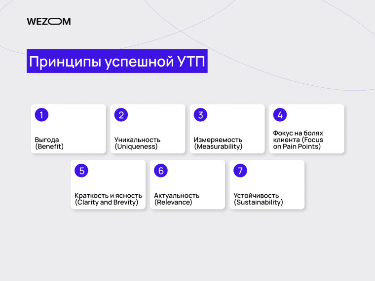 Принципы успешного УТП — выгода, уникальность, измеримость, фокус на клиенте, краткость, актуальность, устойчивость, что такое уникальное торговое предложение