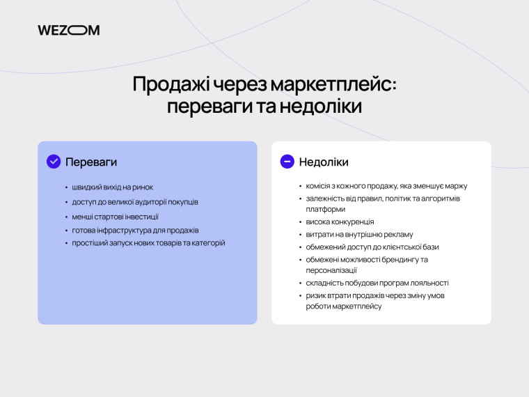 Переваги та недоліки продажів через маркетплейс: маркетплейс чи інтернет-магазин для бізнесу