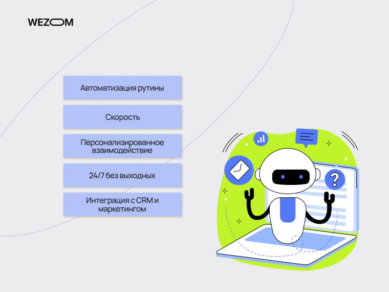 AI бот для продаж: автоматизация рутины, персонализированное взаимодействие, скорость и интеграция с CRM для бизнеса