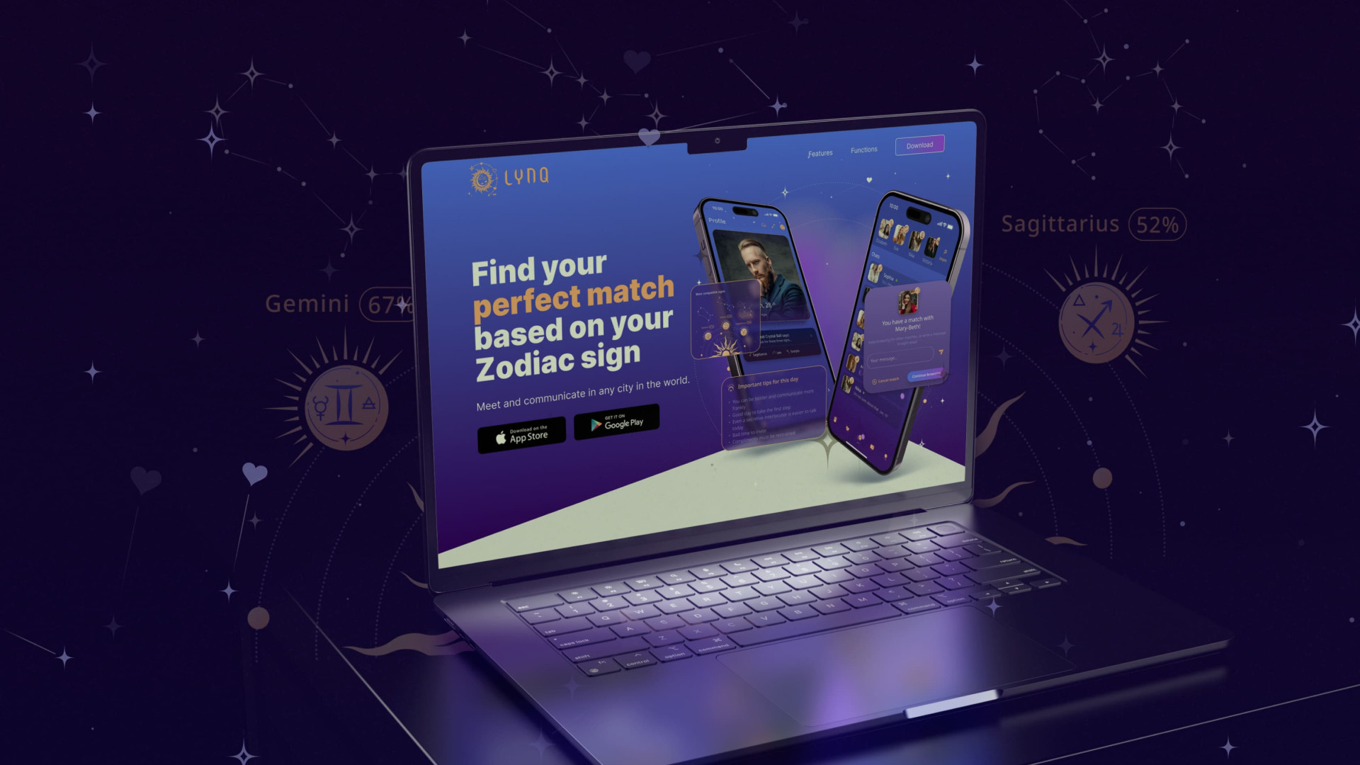 LYNQ Promo: лендінг для запуску дейтингового застосунку